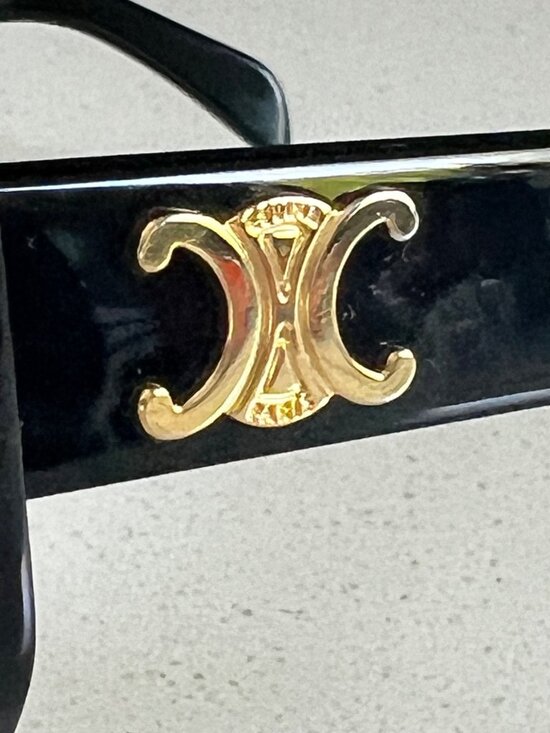 CELINE Triomphe 55MM Butterfly BLACK Sunglasses Gold logo main image 7